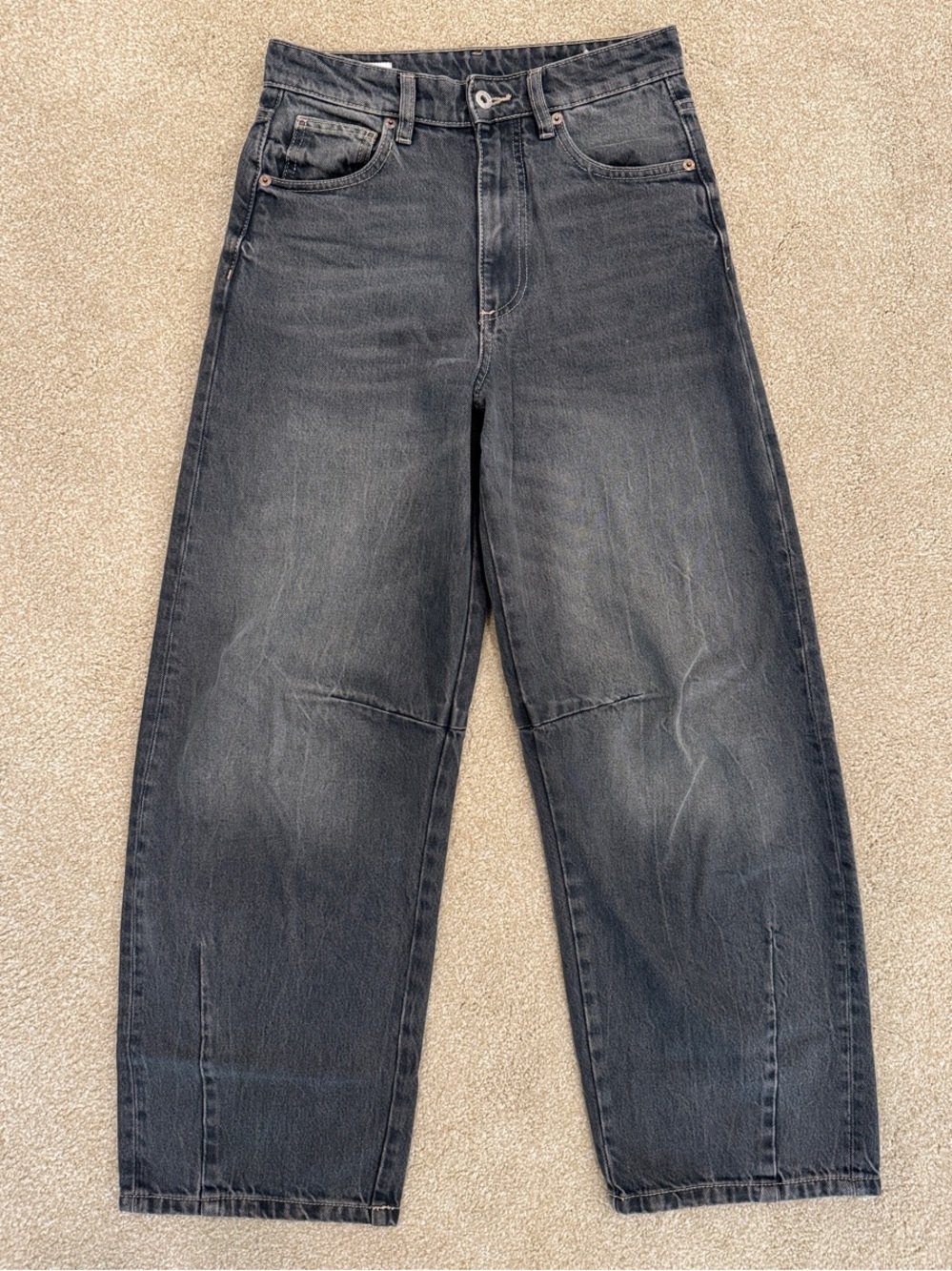 Zara Wide-Leg High-Rise Grey Wash Jeans